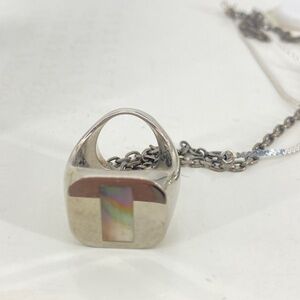 Margiela Mother of Pearl Ring Pendant Necklace